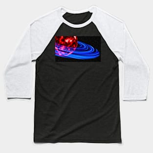 Red Planet with Gas Rings Baseball T-Shirt